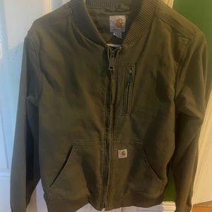 Olive Green Carhartt Bomber Jacket